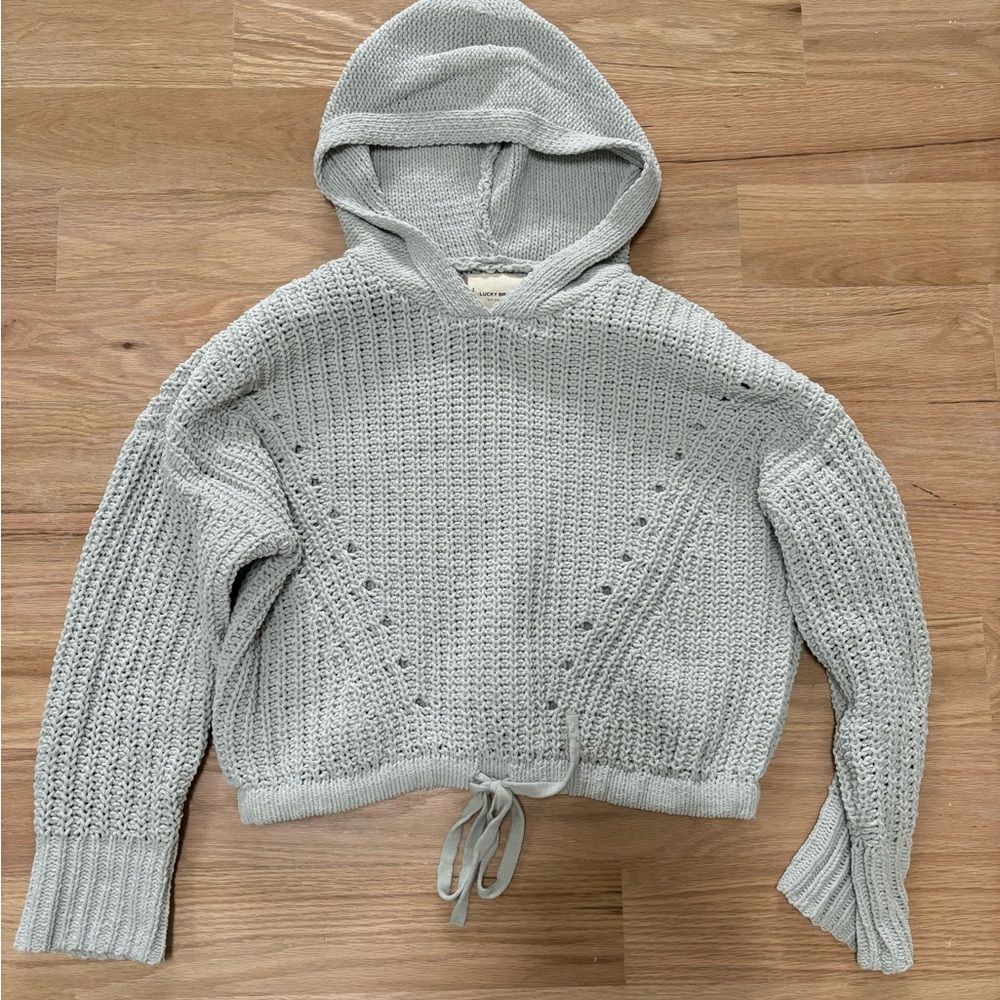 Lucky Brand Hooded Sweater in Light Gray
